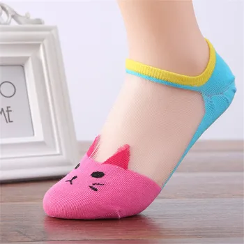 

Sock Womail 2020 New Women Fashion Casual Cat Silk Ankle High Low Cut Invisible Cotton Socks