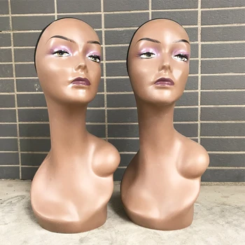 

47cm Height Afro Female Mannequin Manikin Head Model Head Mould Wigs Hair Scraf Headcloth Hat Display Stand Rack