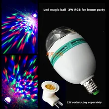 Горячая Распродажа хрустальный магический шар сценический светильник Led E27 3 Вт RGB Вращающаяся лампа для вечерние дискотеки DJ шоу лампы
