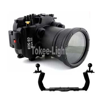 

60 meters Underwater Waterproof Housing Diving Camera Case Bag for Canon 5D Mark III 24-105mm Lens Or 24-70mm mark I+ Arm Handle