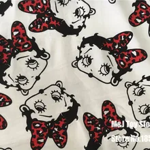 50*155 см мультфильм betty эластичность трикотажные хлопок ткань для Вышивание DIY лоскутное родитель-ребенок Костюмы, одежда для малышей