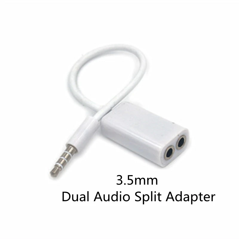 

Dual Audio Line Headset 3.5 mm Jack Earphone Splitter 1 In 2 Couples Lovers Adapter For iPhone MP3 MP4 Portable Media Player