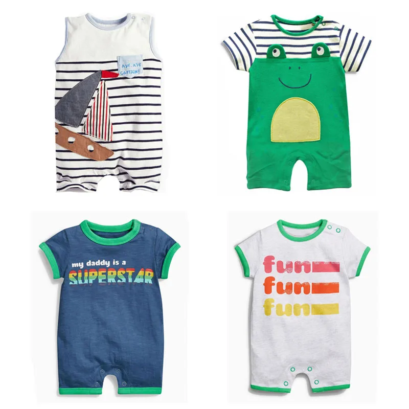 

Branded Quality 100% Cotton Ropa Bebe Summer Newborn Baby Boys Clothing Clothes Creeper Jumpsuits Short Sleeve Rompers Baby Boys