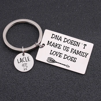 

Key Chain"DNA Doesn't Make Us Family Love Does"Step Parent Gift Key Pendant Step Mom Dad Private Custom Name Family Keyring