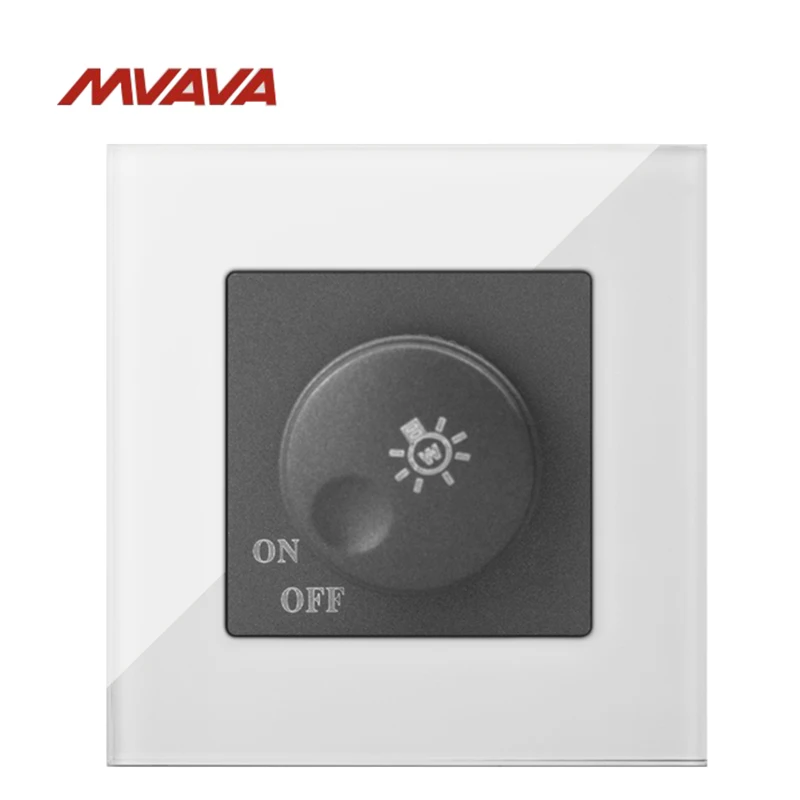 

Free Shipping,Manufacturer,MVAVA Lamp Brightness Rotate Wall Switch Dimmer Light Control 500W Luxury Crystal White Turn ON/OFF