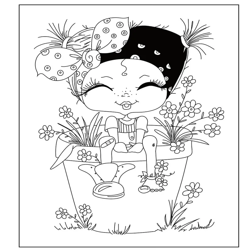 Милые девушки цветок прозрачный чистый силикон печать печати для DIY Скрапбукинг фото украшение для альбома ясный штамп