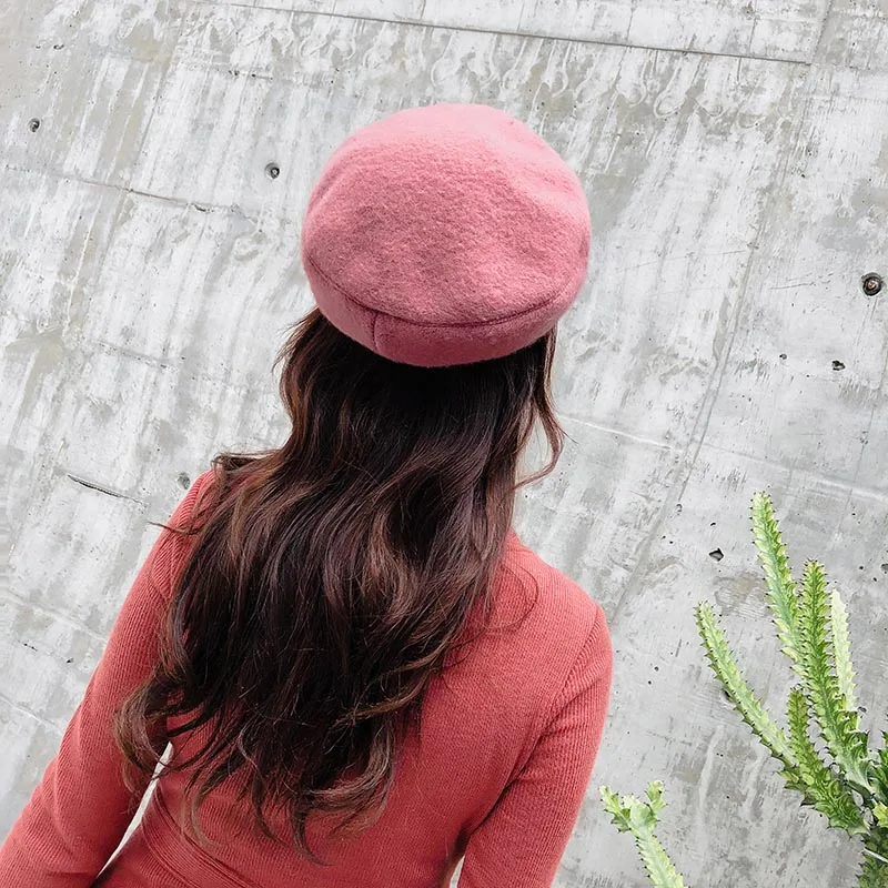  Fibonacci 2018 New Top Quality Wool Knitting Solid Color Military Cap Autumn Winter Fashion Casual 
