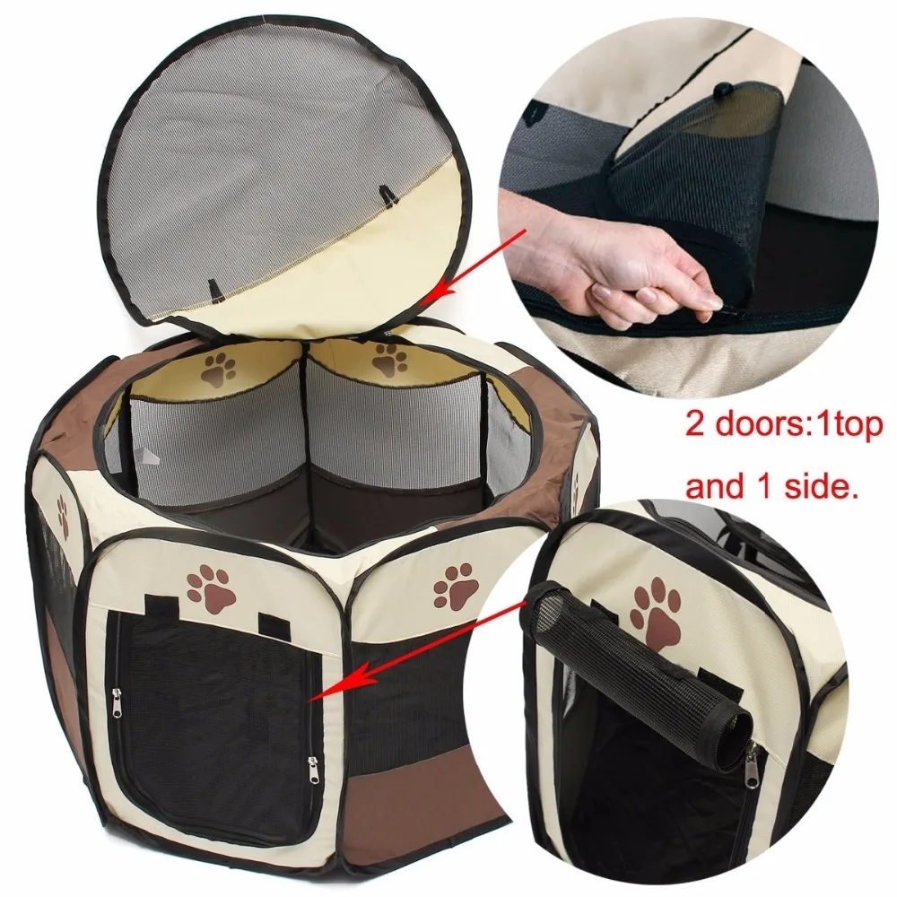 Pet Cage Supplies 600D Oxford Dog Carrier Dog Playpen For Dog Cat Fence Kennel Dog House Outdoor Cat House Playpen Exercise