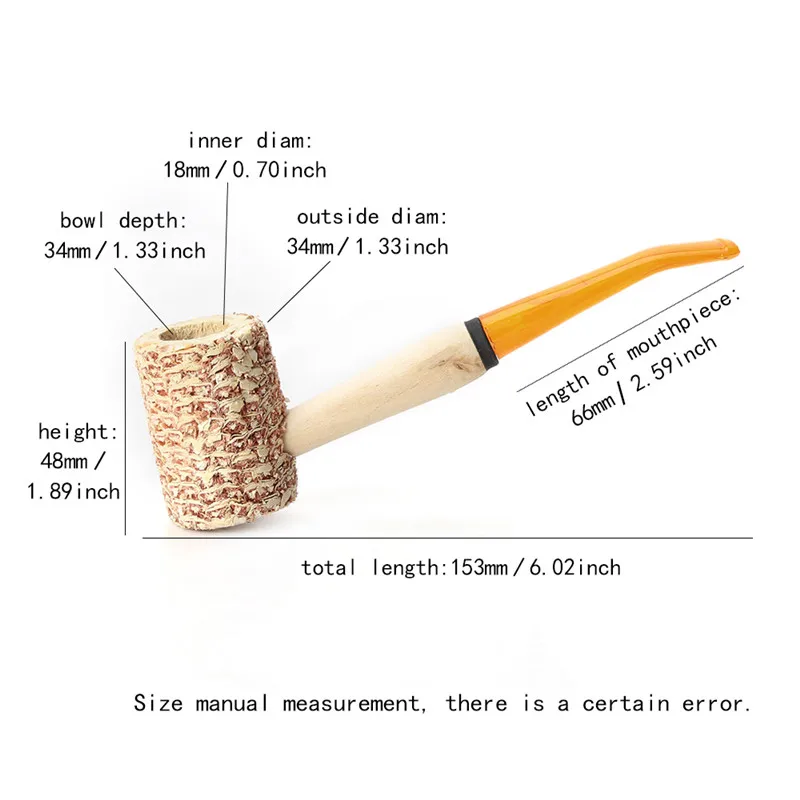 Новейший микро-usb адаптер ру 5 шт./лот, модели; большие размеры; кукурузного початка трубы с yelle акриловые мундштук деревянная курительная трубка ae0006