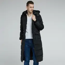 Толстая зимняя куртка с капюшоном вниз плюс Размеры Для мужчин теплые Водонепроницаемый Костюмы Одежда высшего качества длинные мужской