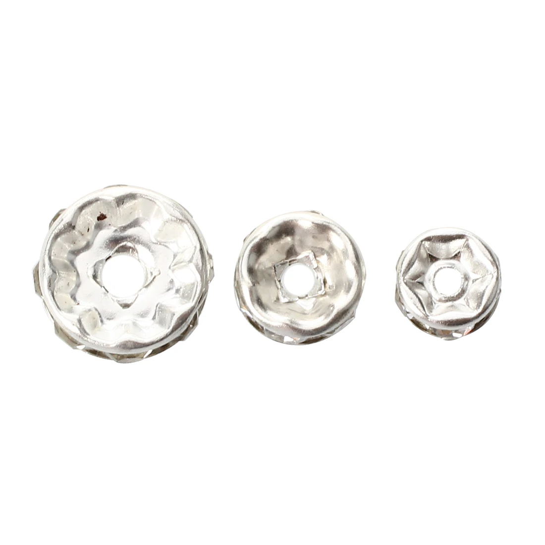 75 шт серебряные бусины разделительная пластина и Стразы DIY украшения для ожерелья 6+ 8+ 10 мм