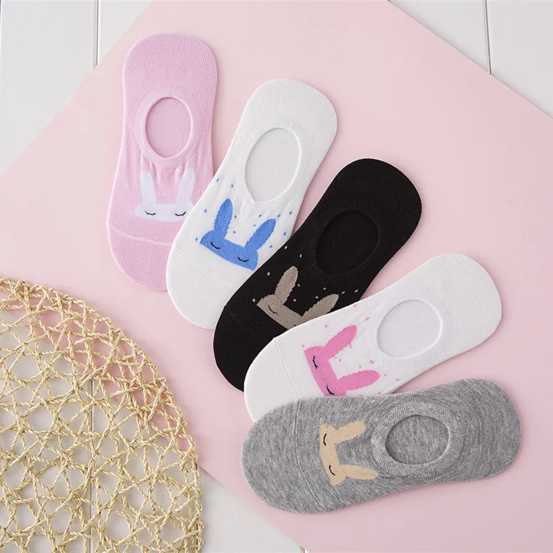 

5Pairs New Arrival Cheap Women Cotton Socks Summer Cute Cat Numbers Ankle Socks Rabbit Socks Casual Simle Heart Gril Ankle Socks