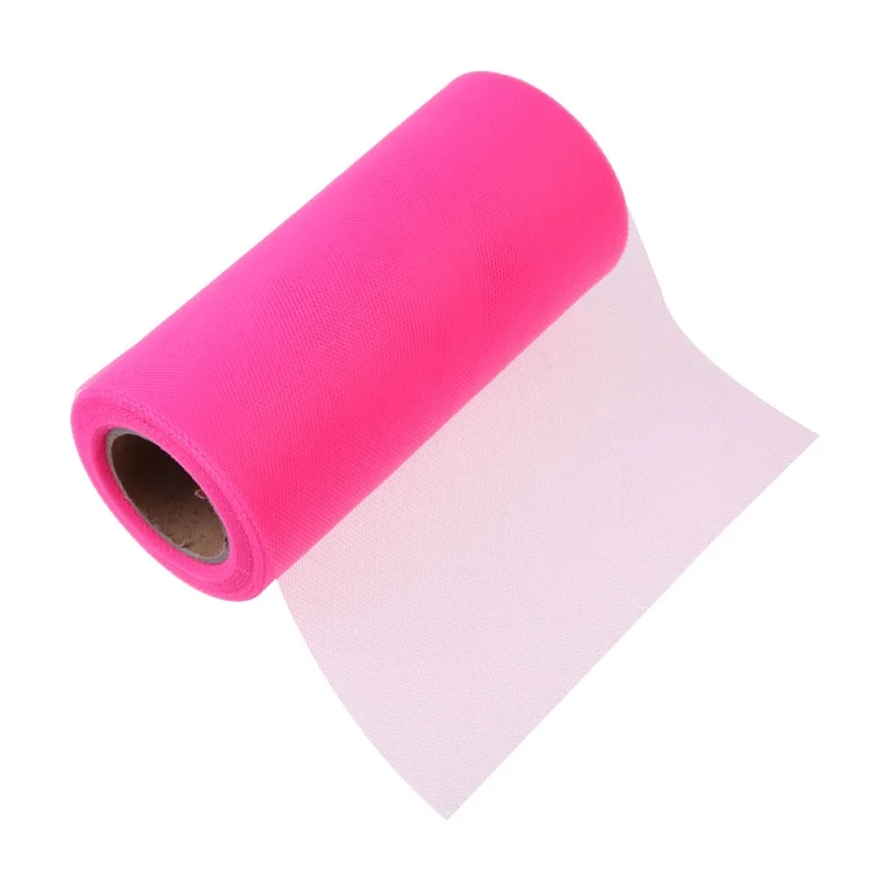 

Fashion Silk Fabric Patchwork Tissue Tulle Paper Roll Spool Craft for Holiday Wedding Birthday Party Decor Dark Pink