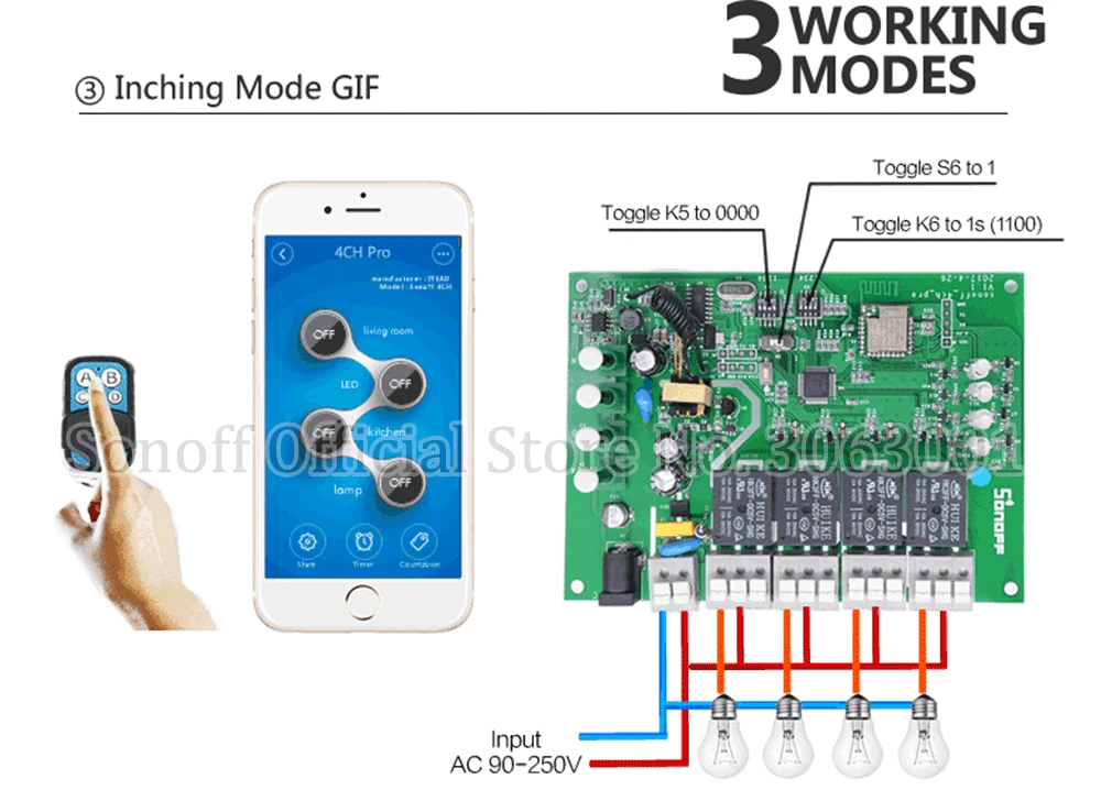 Sonoff 4CH Pro, wifi switch light alexa, sonoff 4ch wifi
