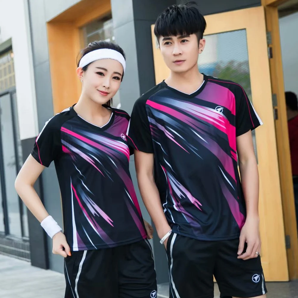 

Men Women Tennis Clothing Run Jogging Outdoor Sports Workout Badminton Quick-dry T Shirt Short Sleeve Table Tennis Polo Clothes