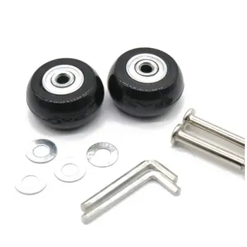 

2 Sets of Luggage Suitcase Replacement Wheels Axles Deluxe Repair Tool OD 35mm