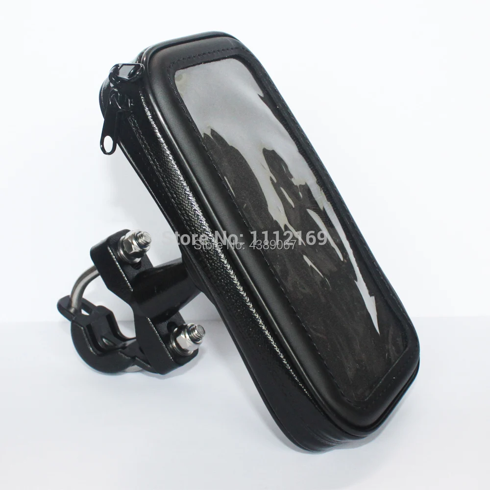 

Motorcycle Phone Mount Holder Handlebar Rail Mount Bar Mount Holder with Water Resistance Case for 5.5 Inch Mobile Phones