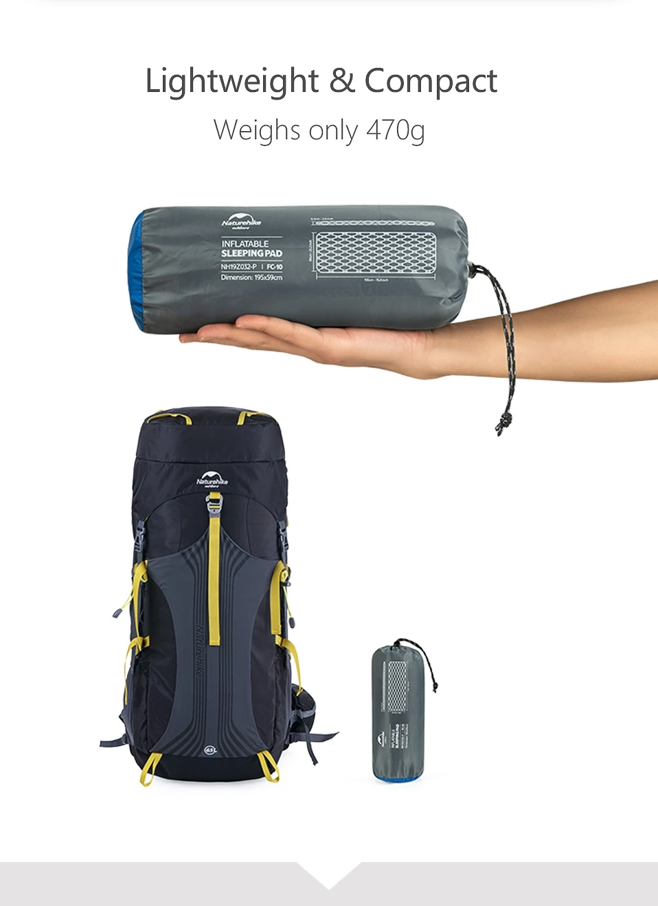 Almofada de Dormir Esteira de Acampamento Prova de Umidade colchão de ar Naturehike Única Pessoa Tpu Nylon Leve à Colchão Inflável Portátil 11 Esteira de acampamento