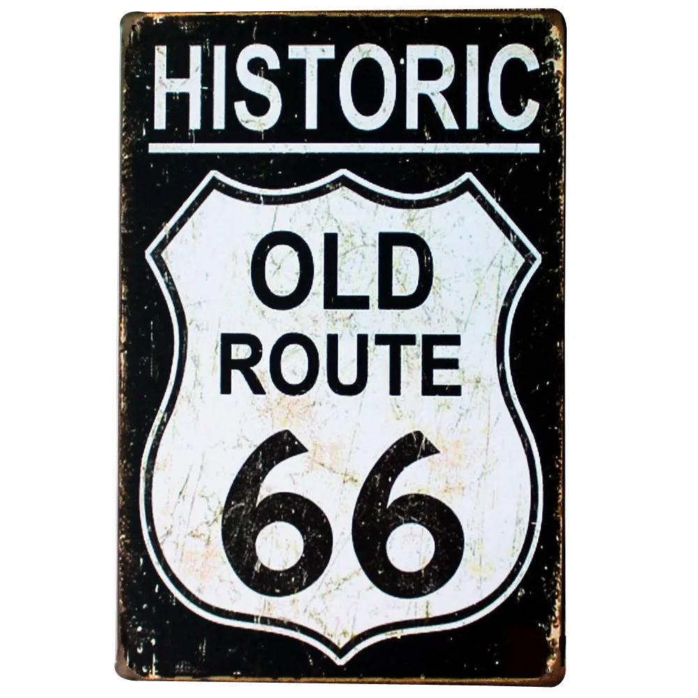 ROUTE 66 Retro Sign Metal Vintage Road Plate Car Decor Plate Automobile wall poster for shop boutique display 20x30cm