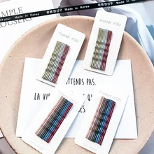 10 шт./компл. Заколки для волос для девочек; Новая версия Цвет простой папка НОВЫЕ шпильки волна Краски зажим G0405