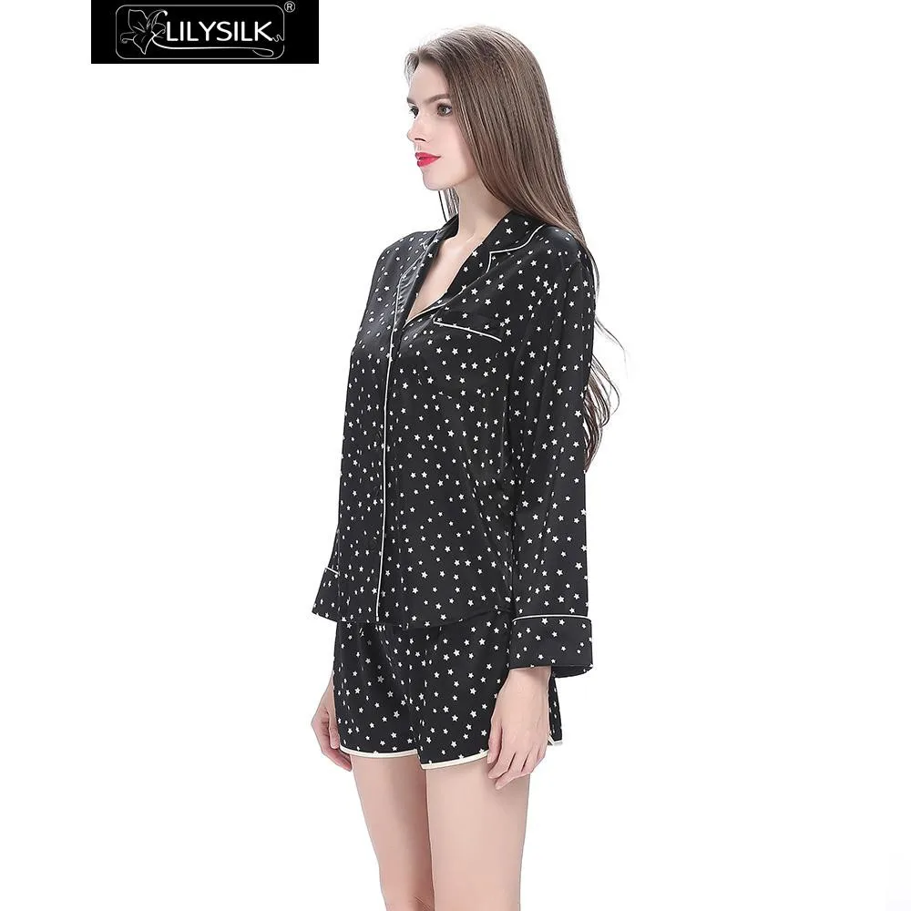 black-19-momme-black-short-silk-pajamas-set-twinkle-stars-02