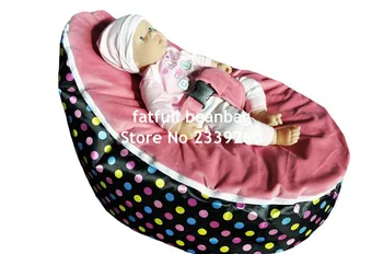 

COVER ONLY, NO FILLINGS - mini dots Infant's Bean Bag Baby Portable Chair Bean Beg No stuffings inside