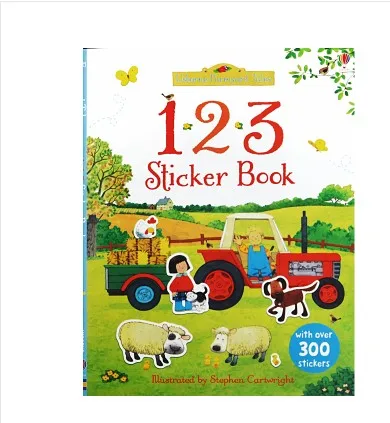 Книги с наклейками из детская книжка на английском/A4 размер для детей, детская одежда с рисунком из мультфильма реузебле наклейки для подарок ребенку на день рождения - Цвет: Синий