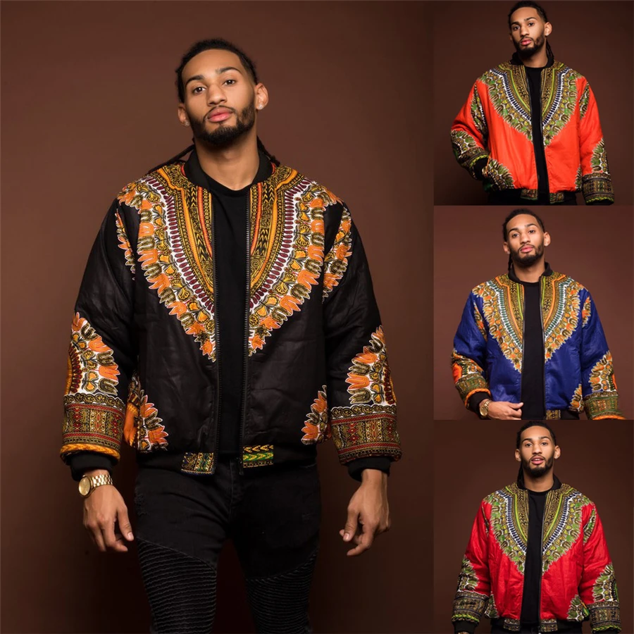 

BAIBAZIN Man Woman Couple Models African Dashiki Explosion Models Sexy Retro Ethnic Men Dashiki Jacket African Print Jacket
