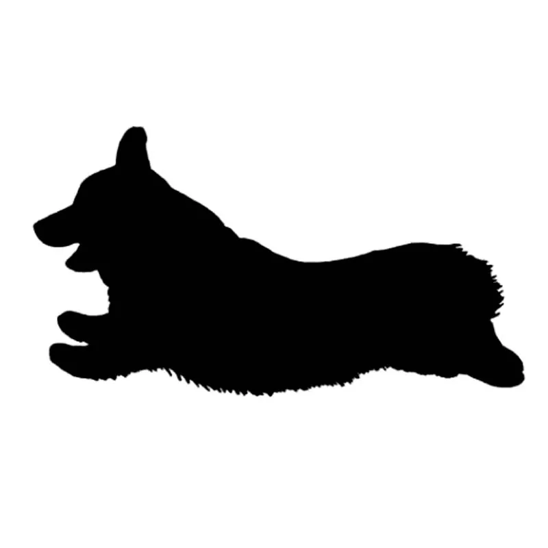 

TGS 15CM*8.1CM Corgi Dog Sprinting Vinyl Car Decal Sticker Black/Silver C10-00490