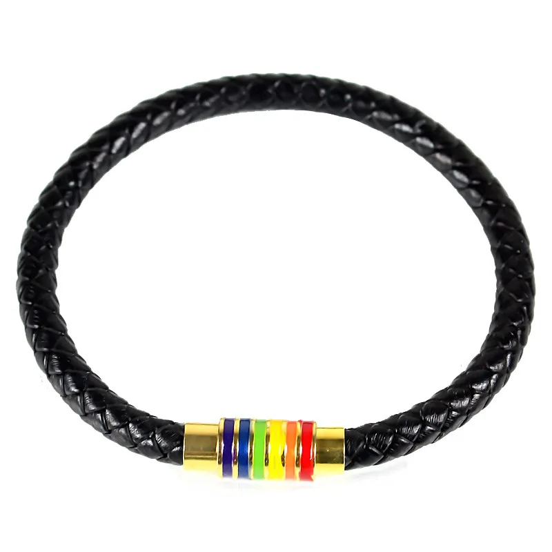 Браслет плетеный из натуральной кожи с магнитной пряжкой для женщин и мужчин