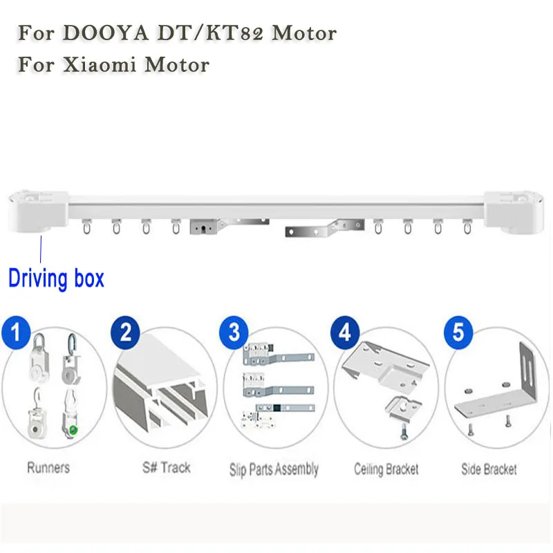 

Top Quality Aluminium Electric Curtain Track,Customized Motorized Window Curtain Track For Smart Home Dooya Motor Curtain System