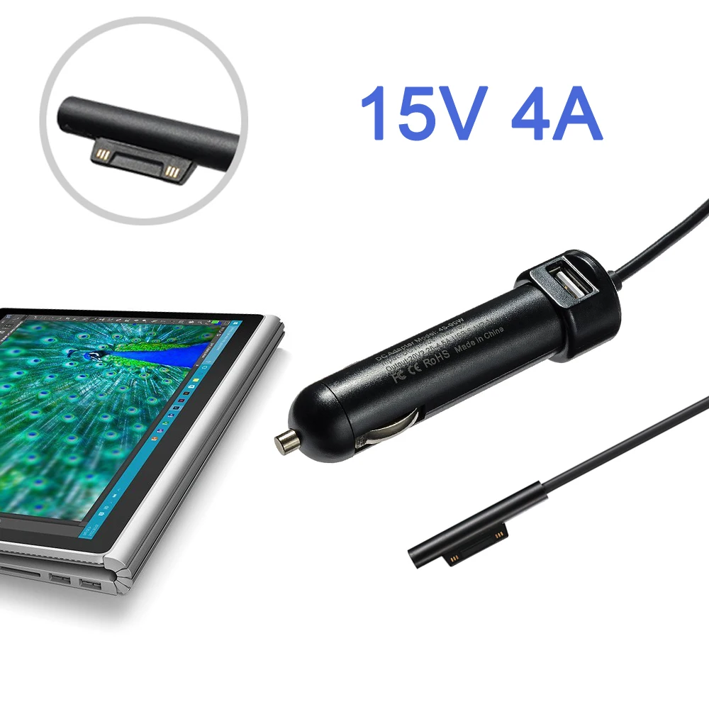 Microsoft Surface Pro 4 Pro 4 Surface Book 60W 15V 4A Car Adapter Car