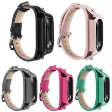 Сменный браслет наручных часов смарт-трекер с металлической пряжкой браслет из искусственной кожи, металлическая пряжка пригоден для ношения на запястье ремешок для Miband 2