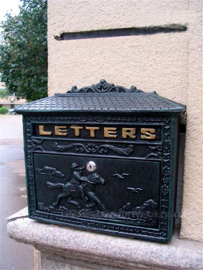 Cast Aluminum Mail Box for Home Metal Post Mailbox Wall Mount Dark