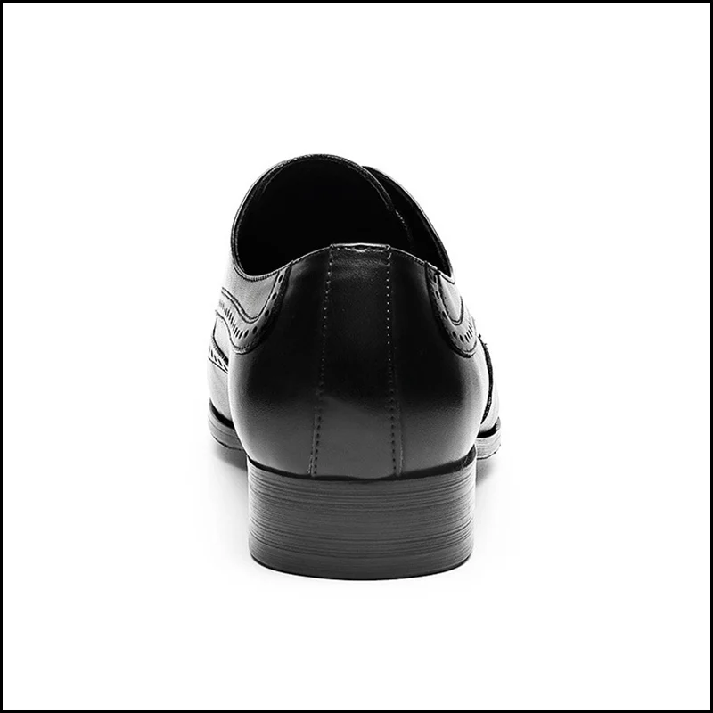 Высококачественная Мужская официальная обувь с острым носком на шнурках; кожаные мужские деловые туфли с натуральным лицевым покрытием;