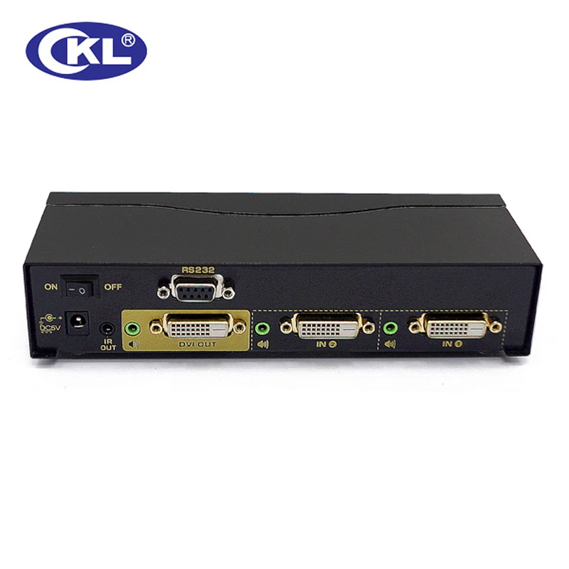 CKL-21D 2x1 2 Порты и разъёмы переключатель dvi PLC сплиттер 2in 1out. 3D 1080P для монитора ПК с ИК-пультом дистанционного управления, RS232 управления