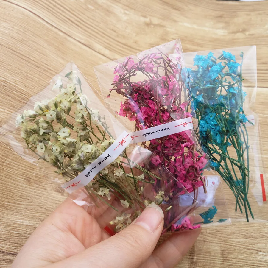 

3 bags Natural small crystal flower natural Dried flowers glass globe filler DIY handmade jewelry findings