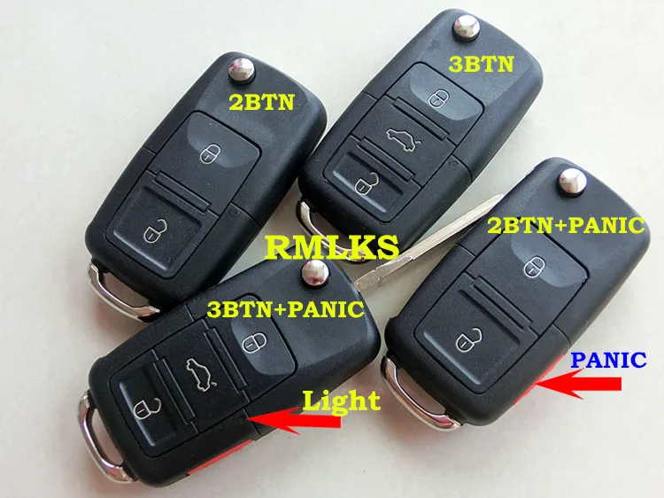 

RMLKS New Remote Folding Shell Fit For VW Passat B5 Beetle For Polo Flip RemoteKey Fob Uncut HU66 Blade