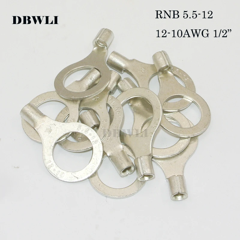 Anillo de RNB5.5 12 500 ", calibre 12 10, terminales de cable eléctrico no aislados, conectores de engarce de cable, 1/2 Uds.|Terminales| AliExpress
