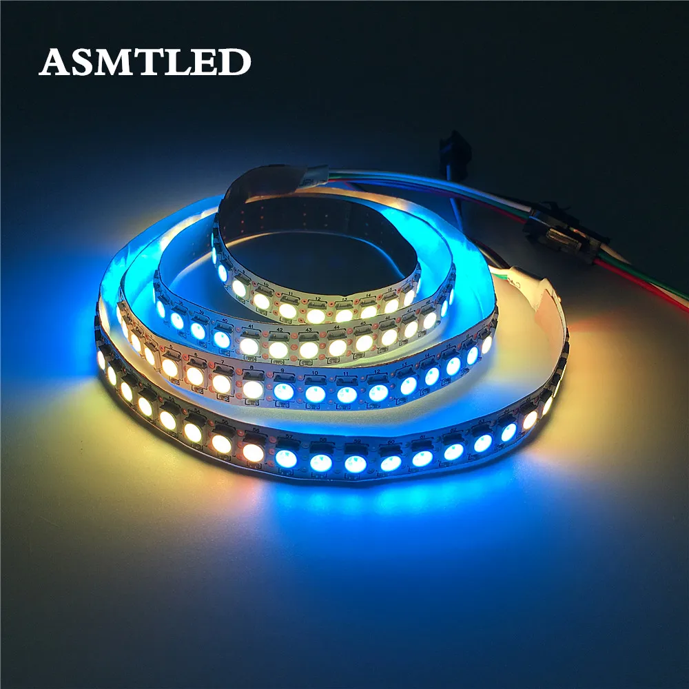 Полноцветная WS2812B Светодиодная лента Черная/белая PCB Встроенная IC 5050 RGB умная