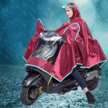 

Raincoat Adult Electric Vehicle Motorcycle Poncho High Archives Polyester Fiber PVC At Night Put Brighten Brim Of A Hat Rain