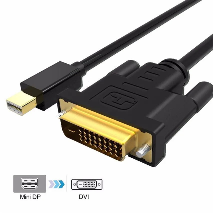 

Thunderbolt Mini Displayport to DVI Cable Mini DP Male to DVI Male Adapter for MacBook Pro HDTV Laptop Projector 1m 2m 3m