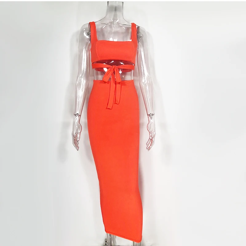 В NewAsia сексуальный комплект из двух частей Женский комплект 2 шт. Верхняя одежда из двух частей комплект: укороченный топ и юбка Bodycon