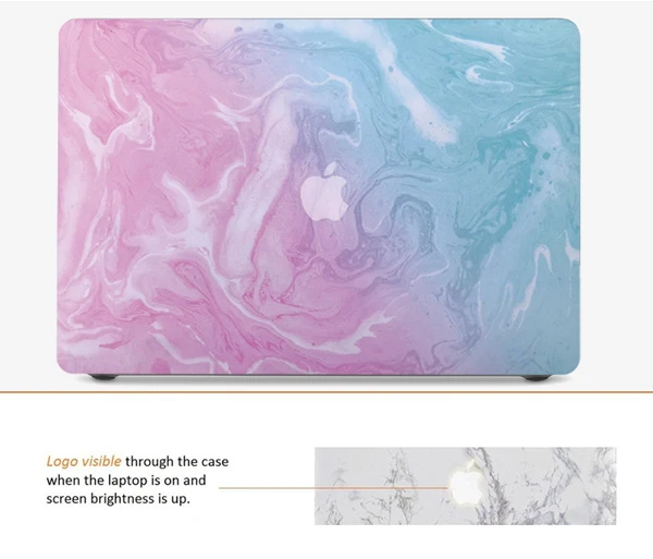 Marble Pattern laptop Hard Shell Case+Keyboard Cover For Apple Macbook Air Pro Retina Display Touch Bar 11 12 13 15" A2159 A1989 - Цвет: CS 2