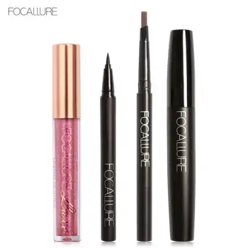 

Focallure makeup set with Diamond Lip Gloss Tint Paint Eyebrows Pen Black Mascara Waterproof Eyeliner 4pc Makeup Set make up kit