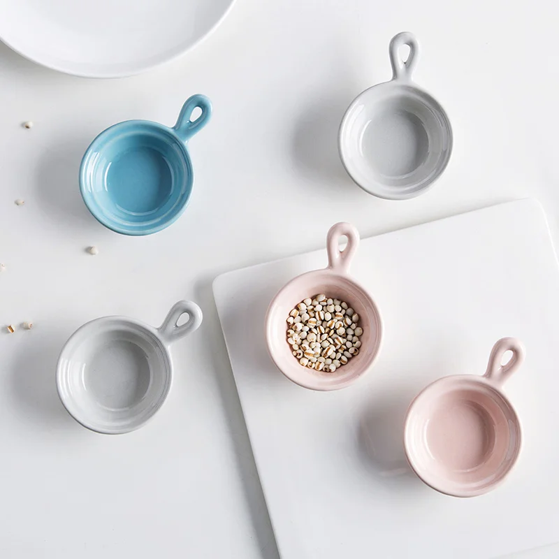 

Ceramic dish with handles household tableware sauce snack seasoning soy sauce dish saucer