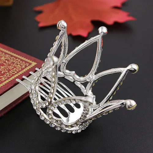 Small Girls Crown Tiara Hair Combs Clear Stone Crystal Mini Tiara Hair Accessories Jewelry - Image 6