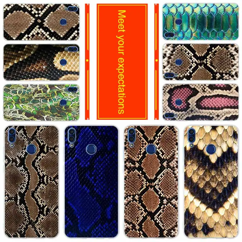 

Phone for HUAWEI Honor 10 9 i lite Cover Honor 8X a max 9lite 7 6 X 7a pro V20 Play Cover Case Colorful leather snake texture