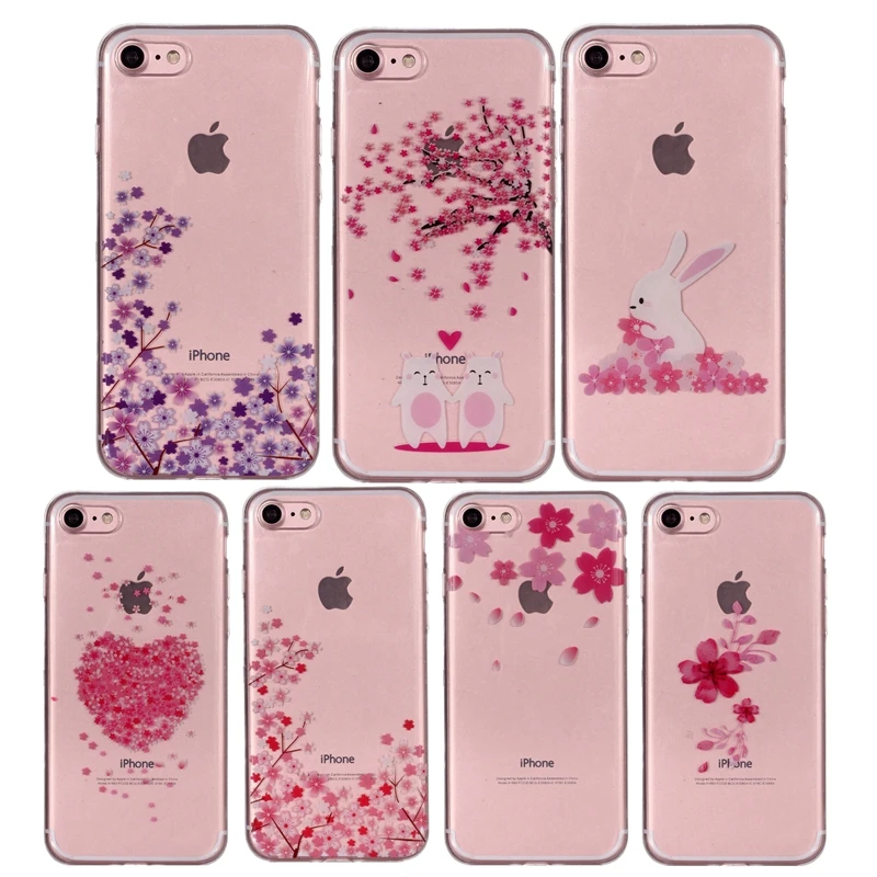 Чехол для iPhone 5 5s SE милый кролик вишня прозрачный силиконовый чехол телефона 6 6s 7 8