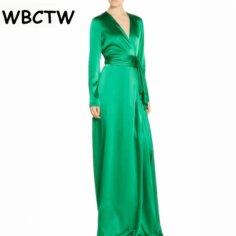 WBCTW Satin robe lacée Longue Femme ...